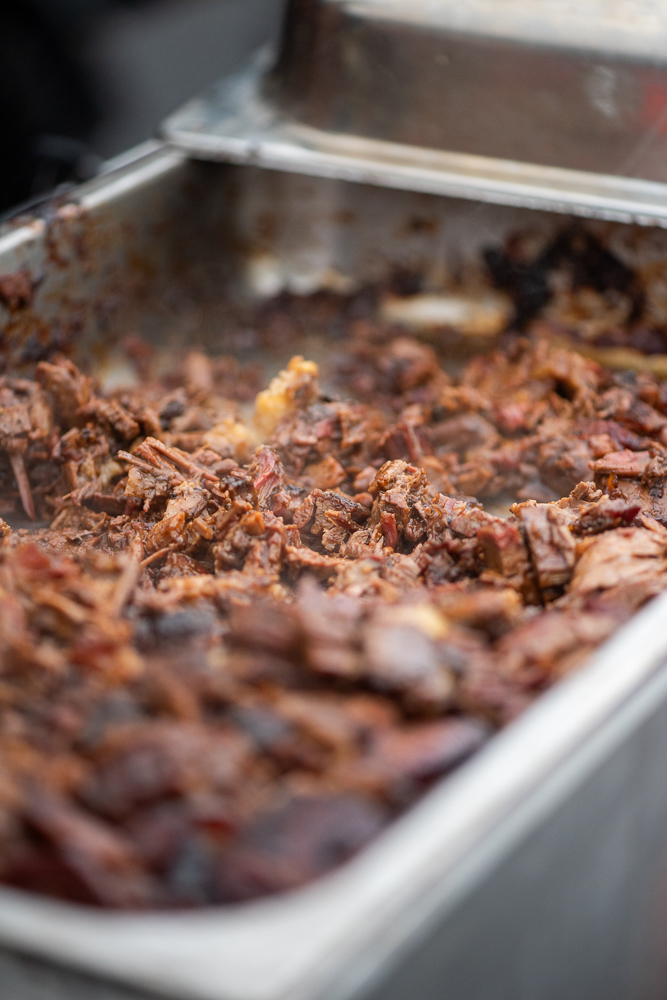 Brisket being sliced
